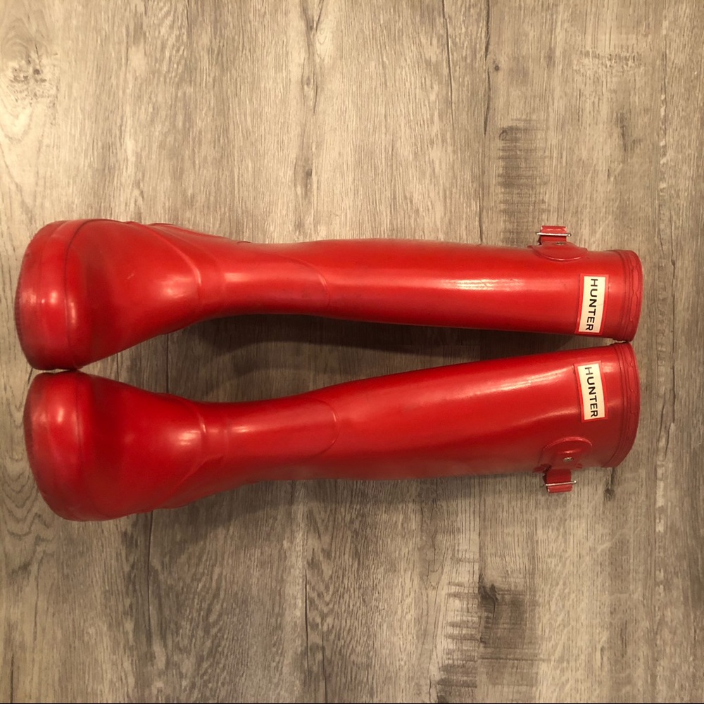 Red hunter boots